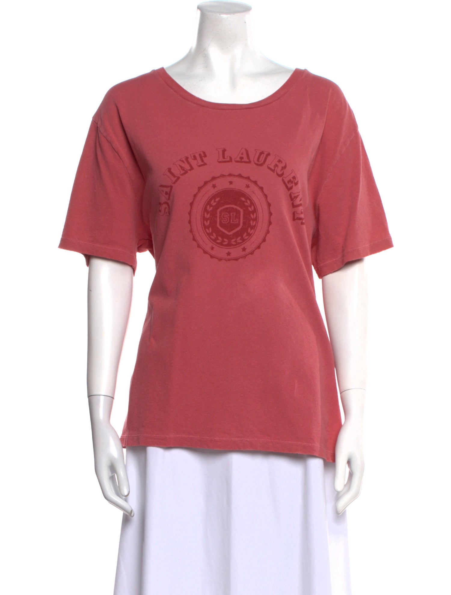 Saint Laurent Graphic Print Scoop Neck T-Shirt