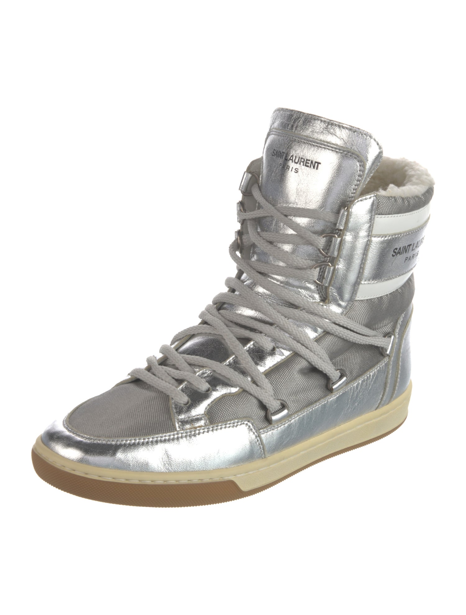 Saint Laurent Leather Wedge Sneakers
