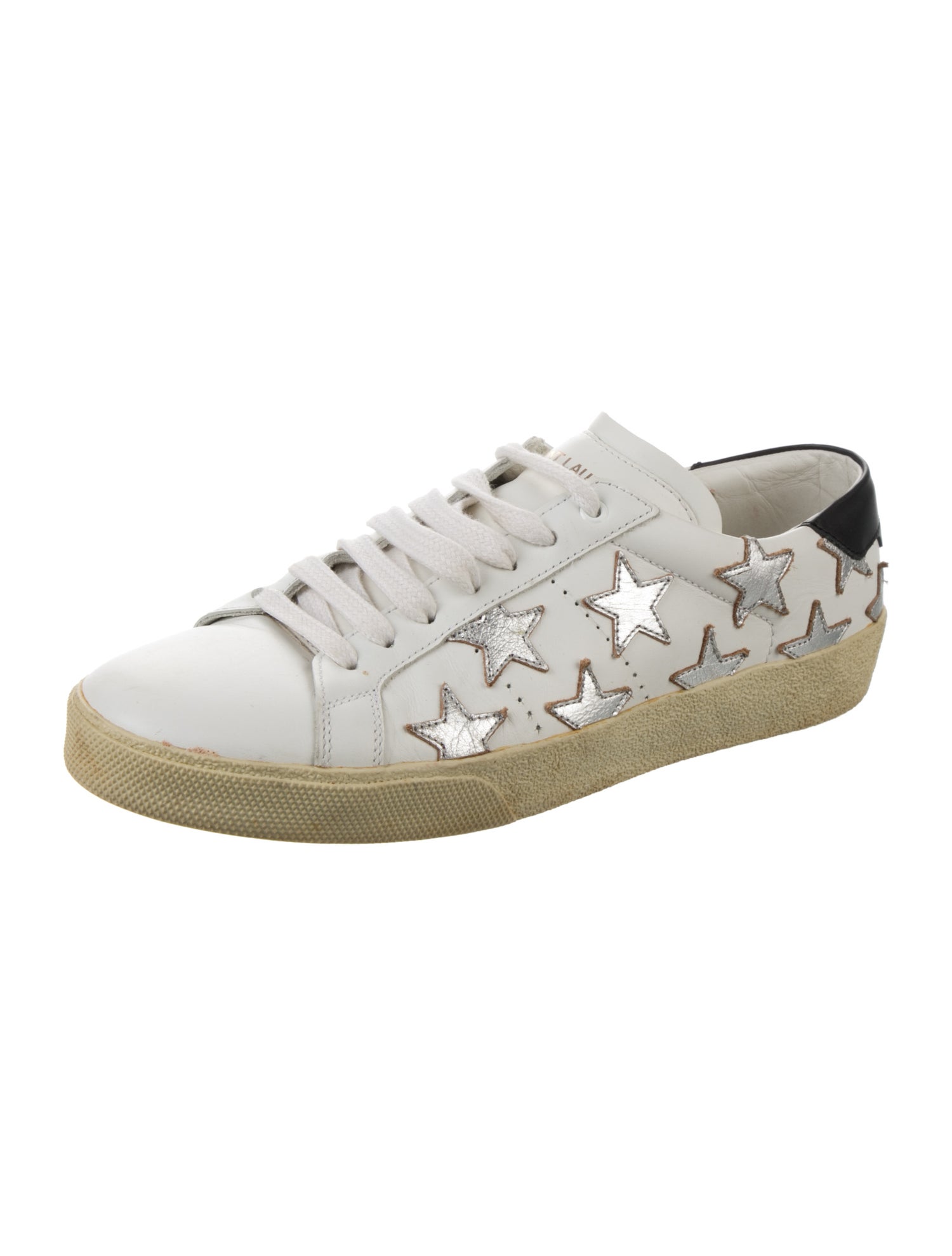 Saint Laurent Leather Colorblock Pattern Sneakers