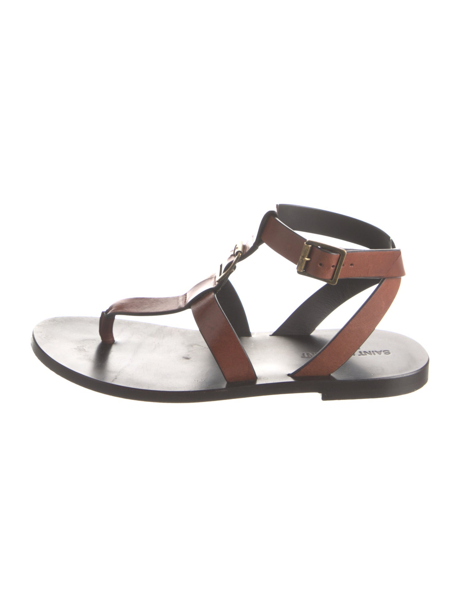 Saint Laurent Leather T-Strap Sandals