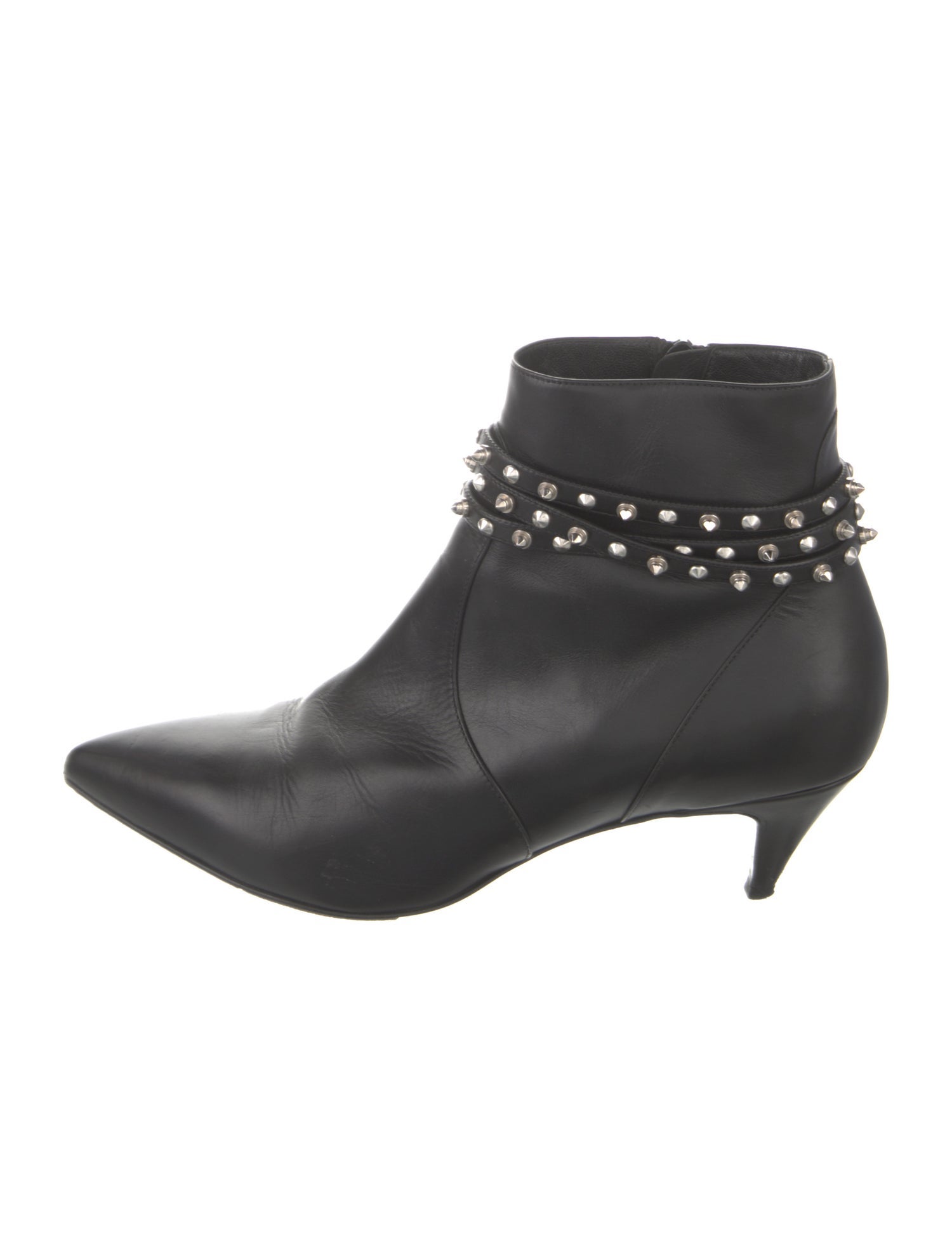 Saint Laurent Leather Studded Accents Boots