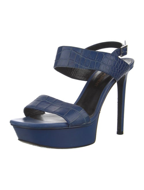 Saint Laurent Embossed Leather Slingback Sandals