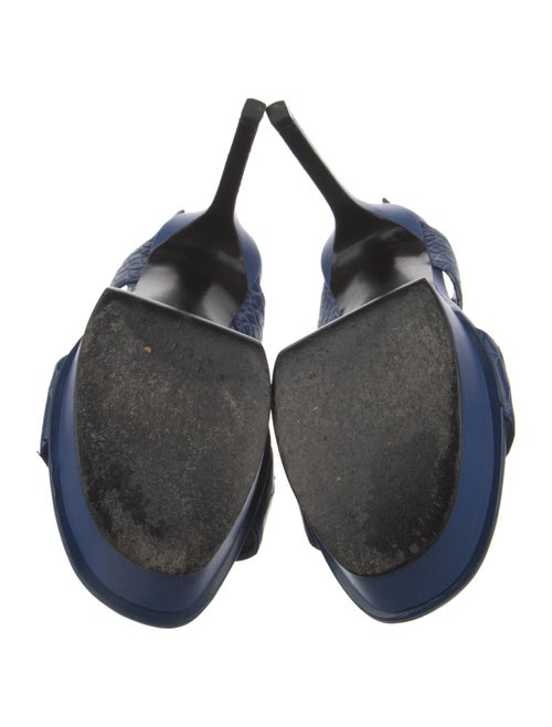 Saint Laurent Embossed Leather Slingback Sandals
