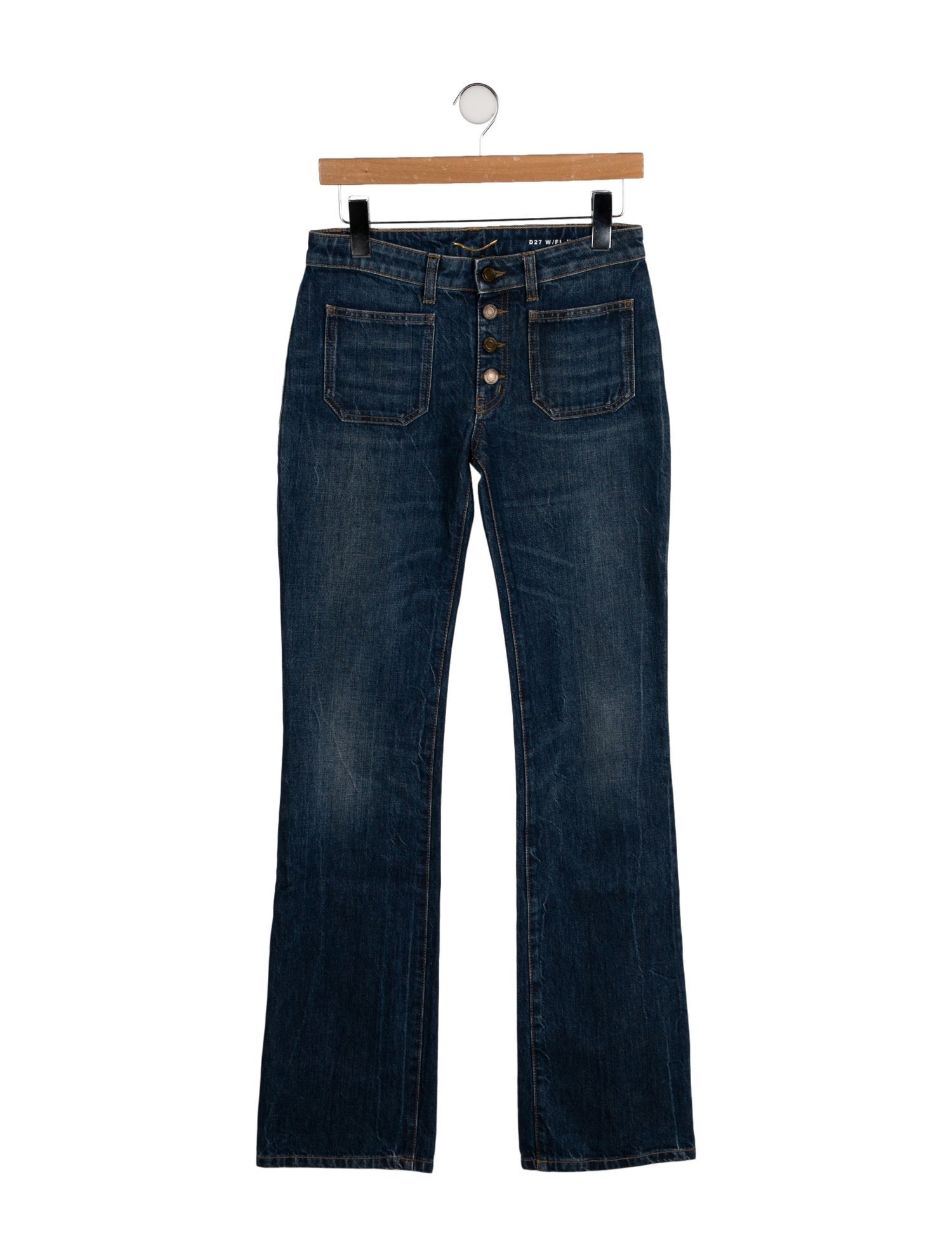 Saint Laurent Mid-Rise Straight Leg Jeans