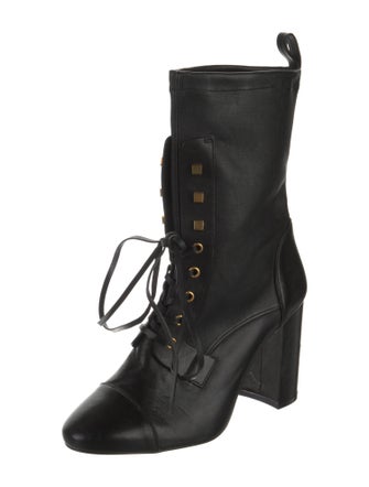 Stuart Weitzman Leather Lace-Up Boots