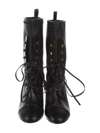Stuart Weitzman Leather Lace-Up Boots