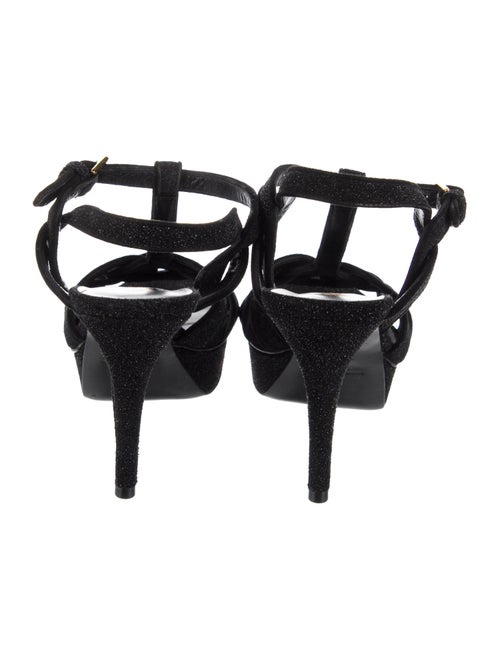 Saint Laurent Suede T-Strap Sandals