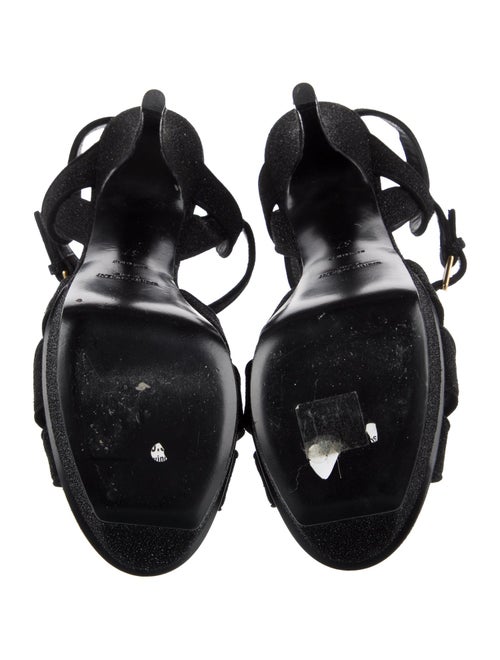 Saint Laurent Suede T-Strap Sandals