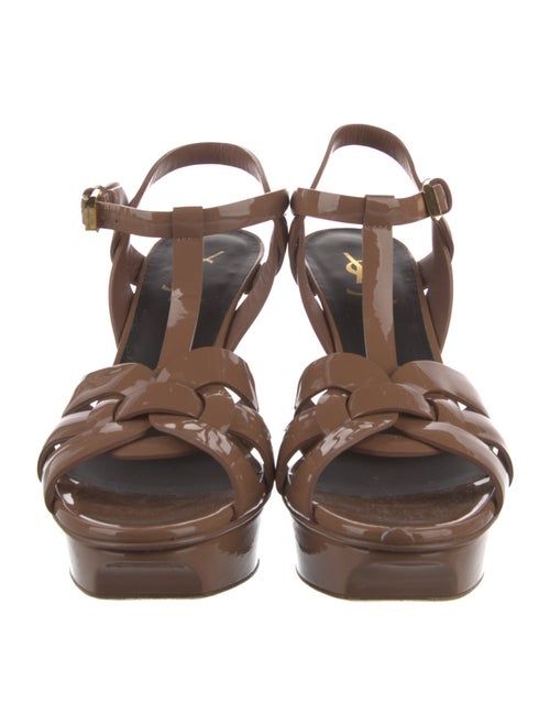Saint Laurent Patent Leather T-Strap Sandals