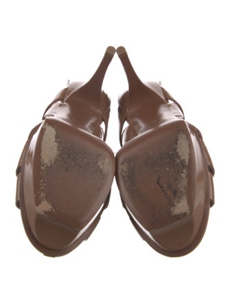 Saint Laurent Patent Leather T-Strap Sandals