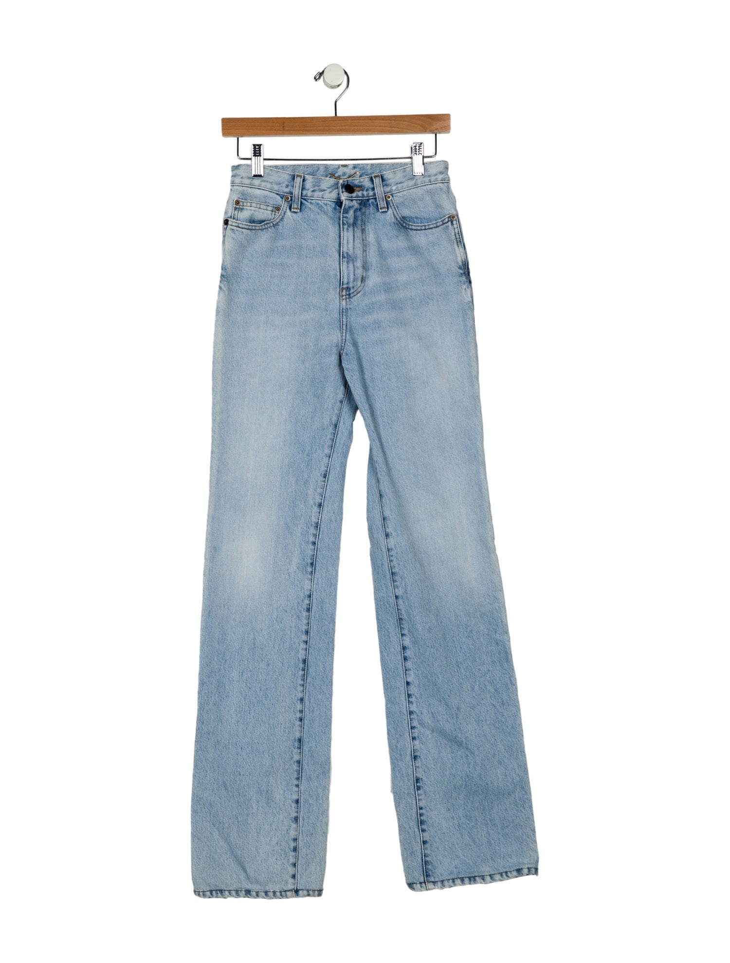 Saint Laurent High-Rise Straight Leg Jeans