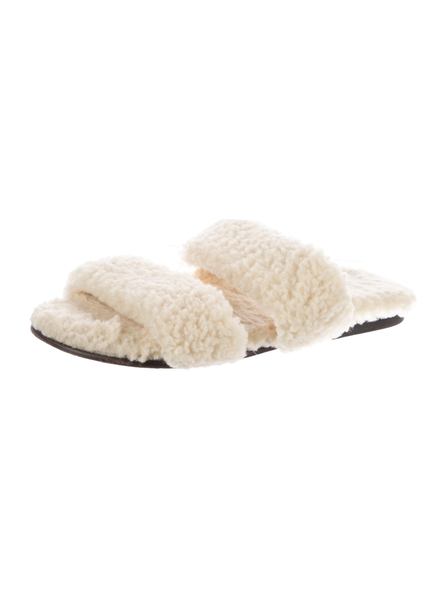Saint Laurent Shearling Slides
