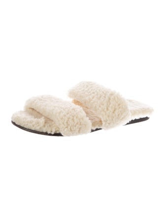 Saint Laurent Shearling Slides