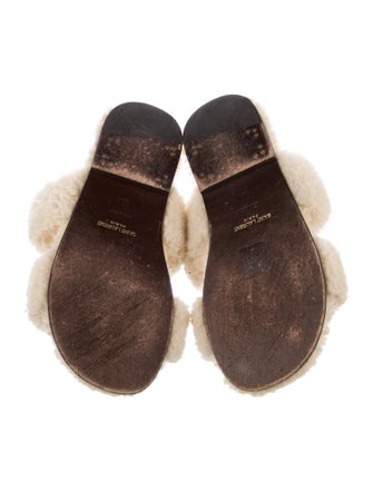 Saint Laurent Shearling Slides