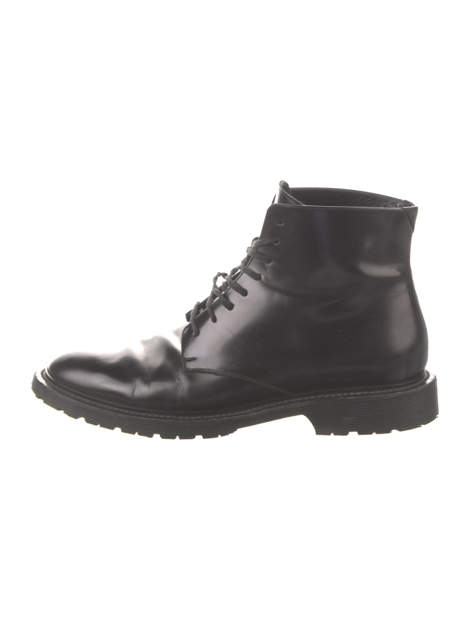 Saint Laurent Leather Lace-Up Boots