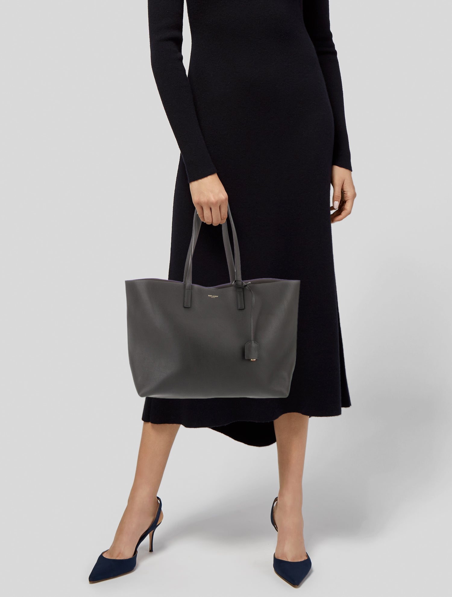 Saint Laurent Leather E/W Shopping w/ Pouch