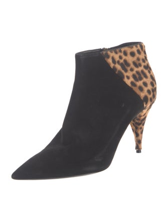 Saint Laurent Suede Animal Print Boots