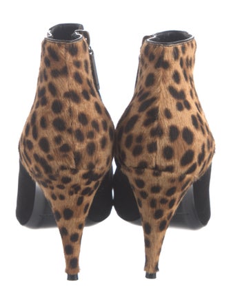 Saint Laurent Suede Animal Print Boots