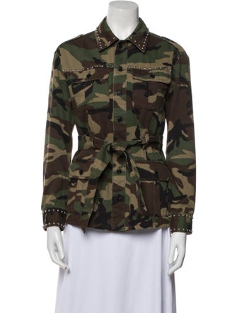 Saint Laurent Camouflage Print Utility Jacket