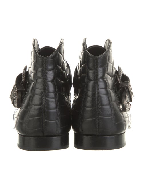 Saint Laurent Embossed Leather Western Boots