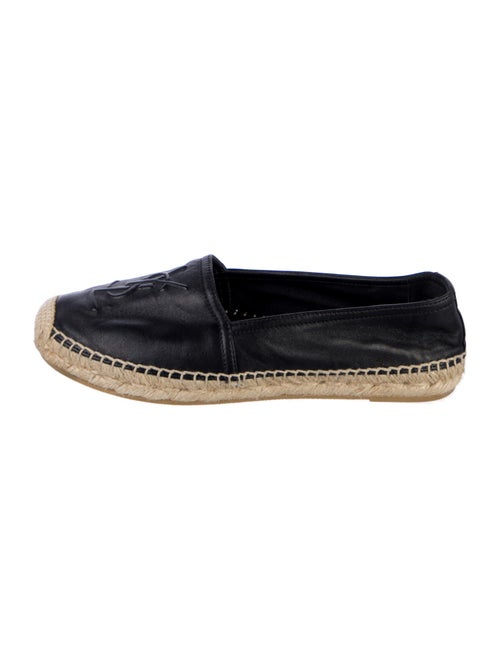 Saint Laurent Leather Whipstitch Trim Espadrilles