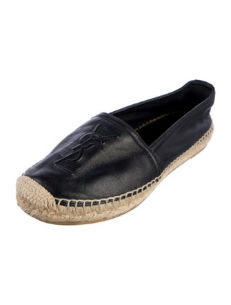 Saint Laurent Leather Whipstitch Trim Espadrilles