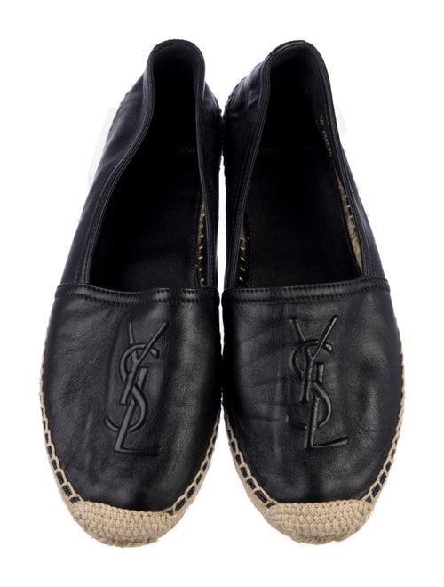 Saint Laurent Leather Whipstitch Trim Espadrilles