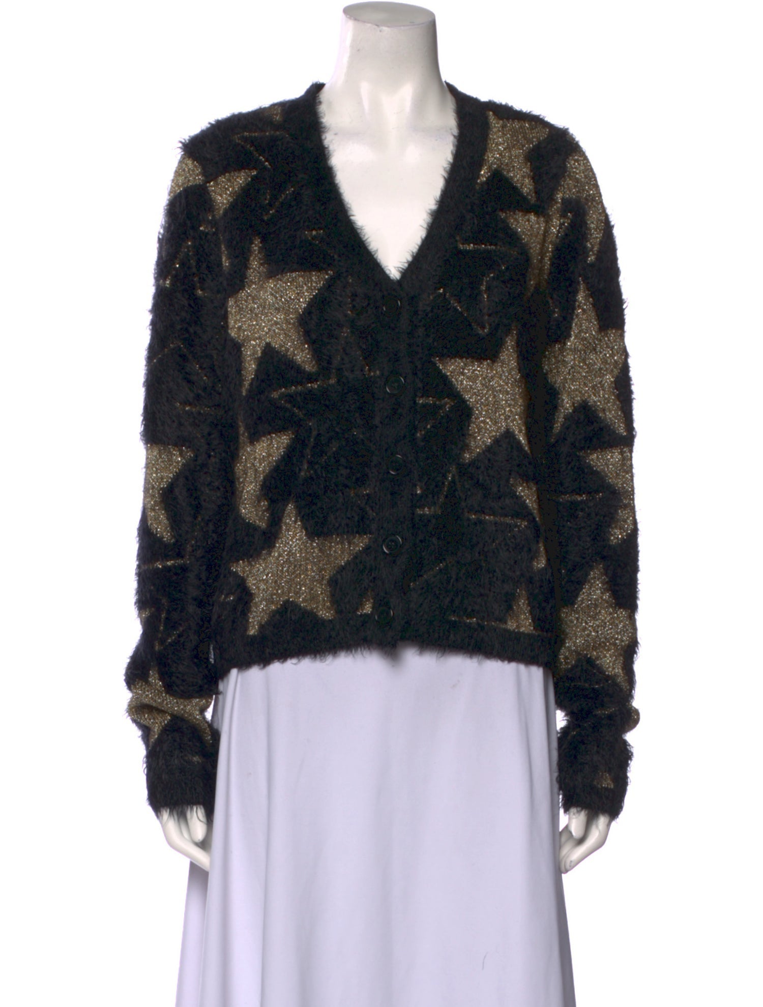 Saint Laurent Printed V-Neck Sweater