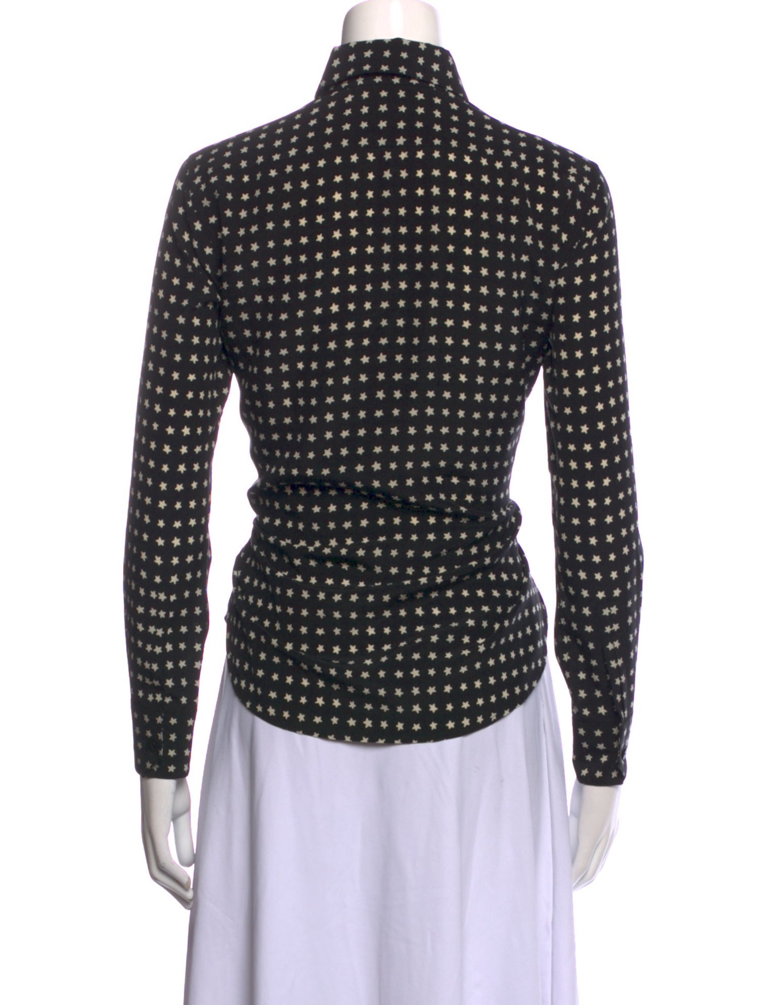 Saint Laurent Silk Printed Button-Up Top