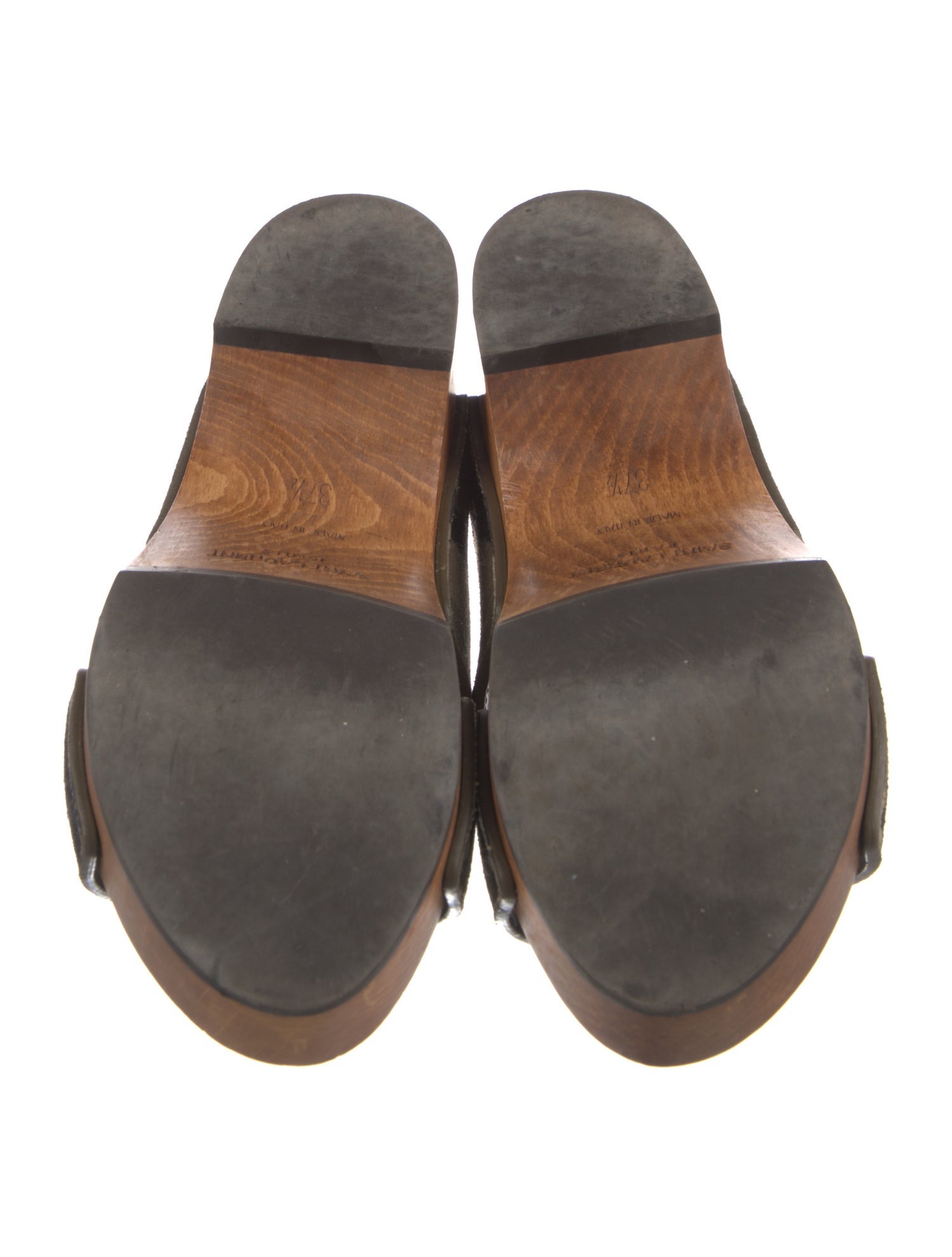 Saint Laurent Suede Camouflage Print Slides