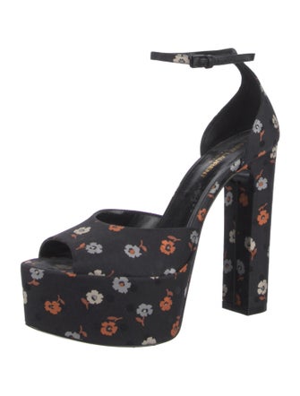 Saint Laurent Satin Printed Sandals