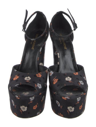 Saint Laurent Satin Printed Sandals