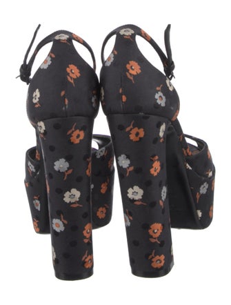Saint Laurent Satin Printed Sandals