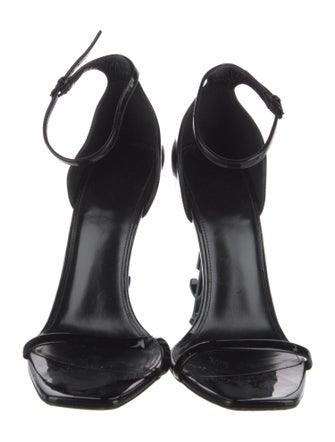 Saint Laurent Signature Logo Patent Leather Sandals