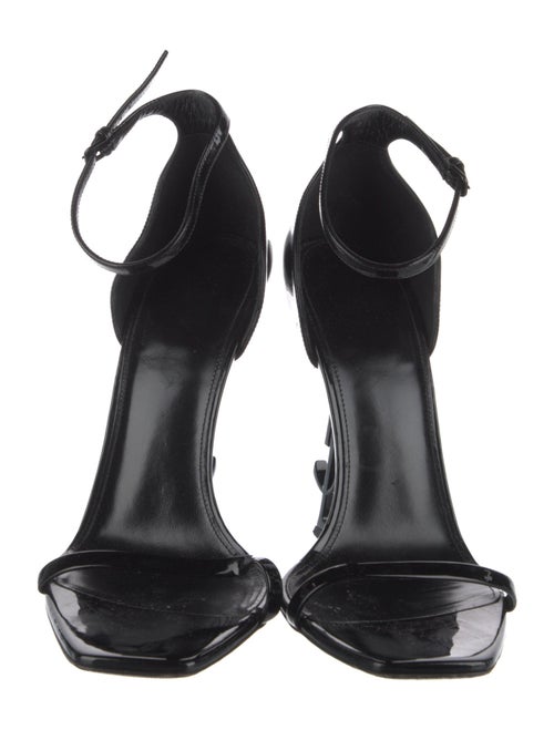 Saint Laurent Signature Logo Patent Leather Sandals