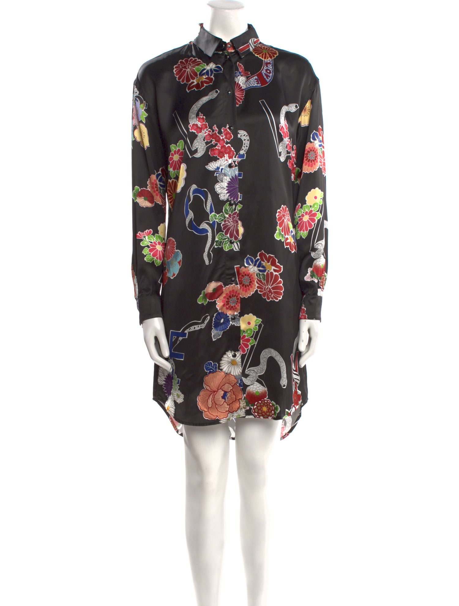 Saint Laurent Floral Print Knee-Length Dress
