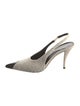 Saint Laurent Tweed Striped Slingback Pumps