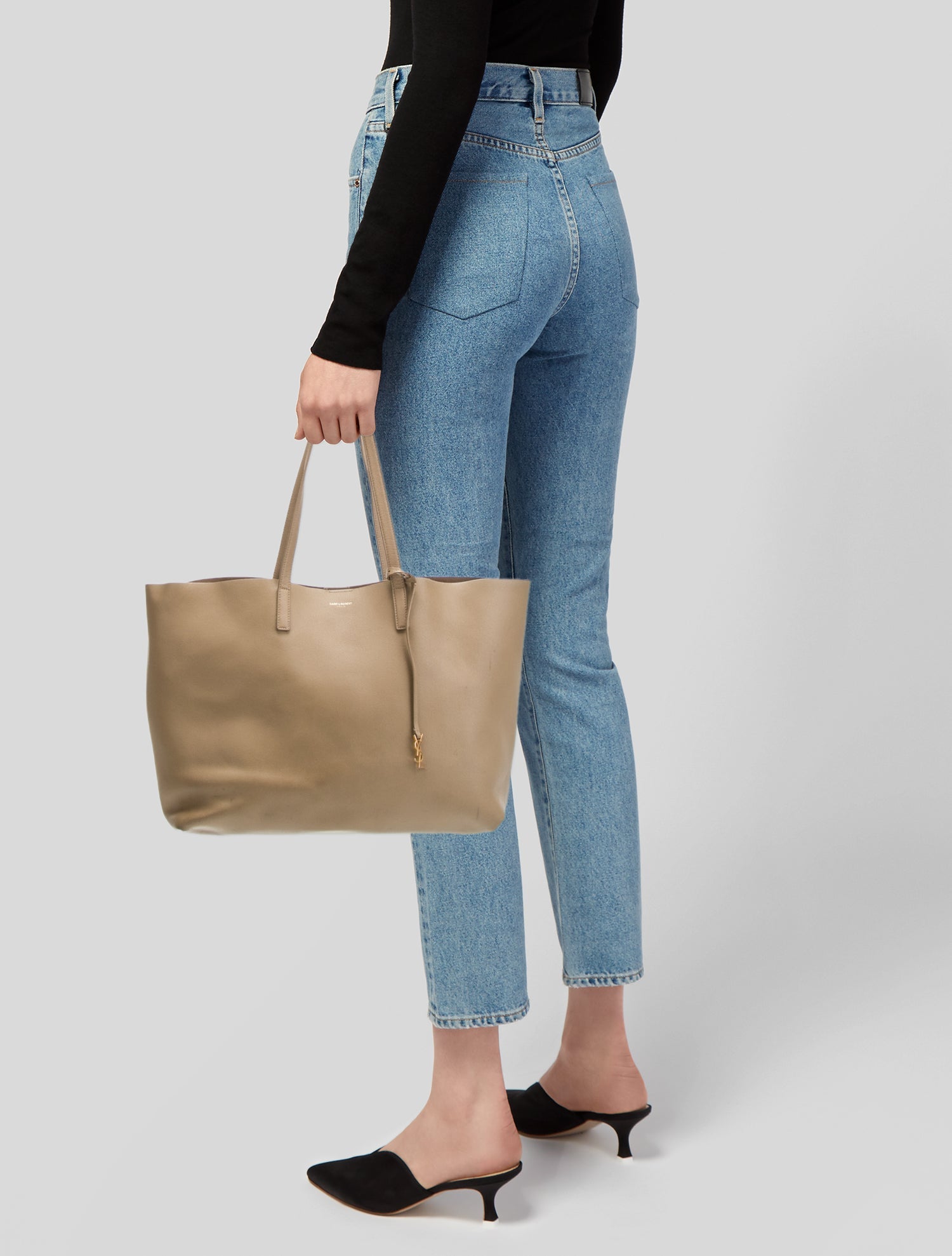 Saint Laurent Leather East/West Shopping Tote