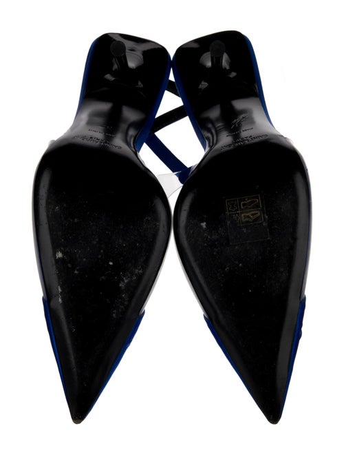 Saint Laurent Satin Pleated Accents Slingback Pumps