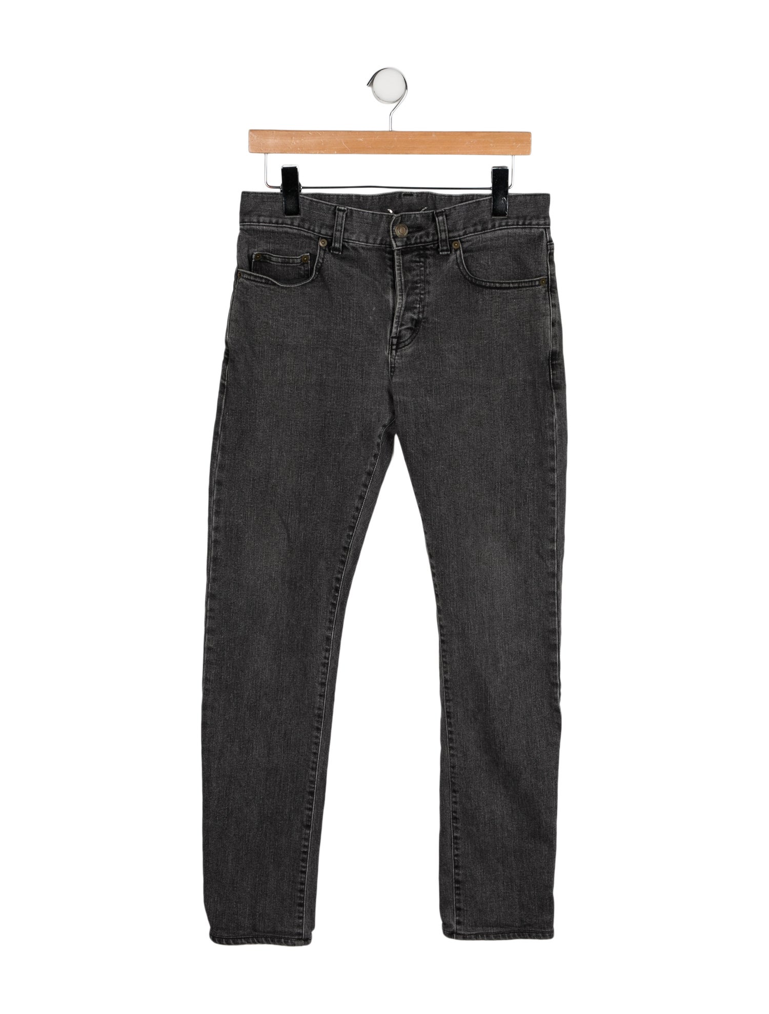 Saint Laurent Mid-Rise Straight Leg Jeans
