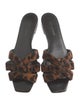 Saint Laurent Ponyhair Animal Print Slides