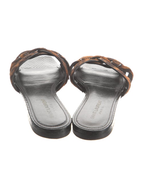 Saint Laurent Ponyhair Animal Print Slides