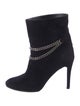 Saint Laurent Suede Chain-Link Accents Boots