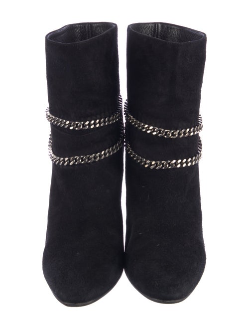 Saint Laurent Suede Chain-Link Accents Boots