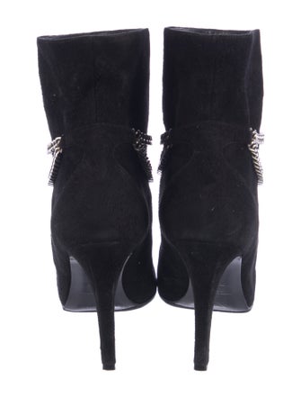 Saint Laurent Suede Chain-Link Accents Boots
