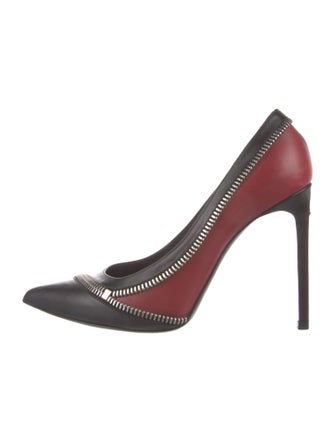 Saint Laurent Leather Colorblock Pattern Pumps