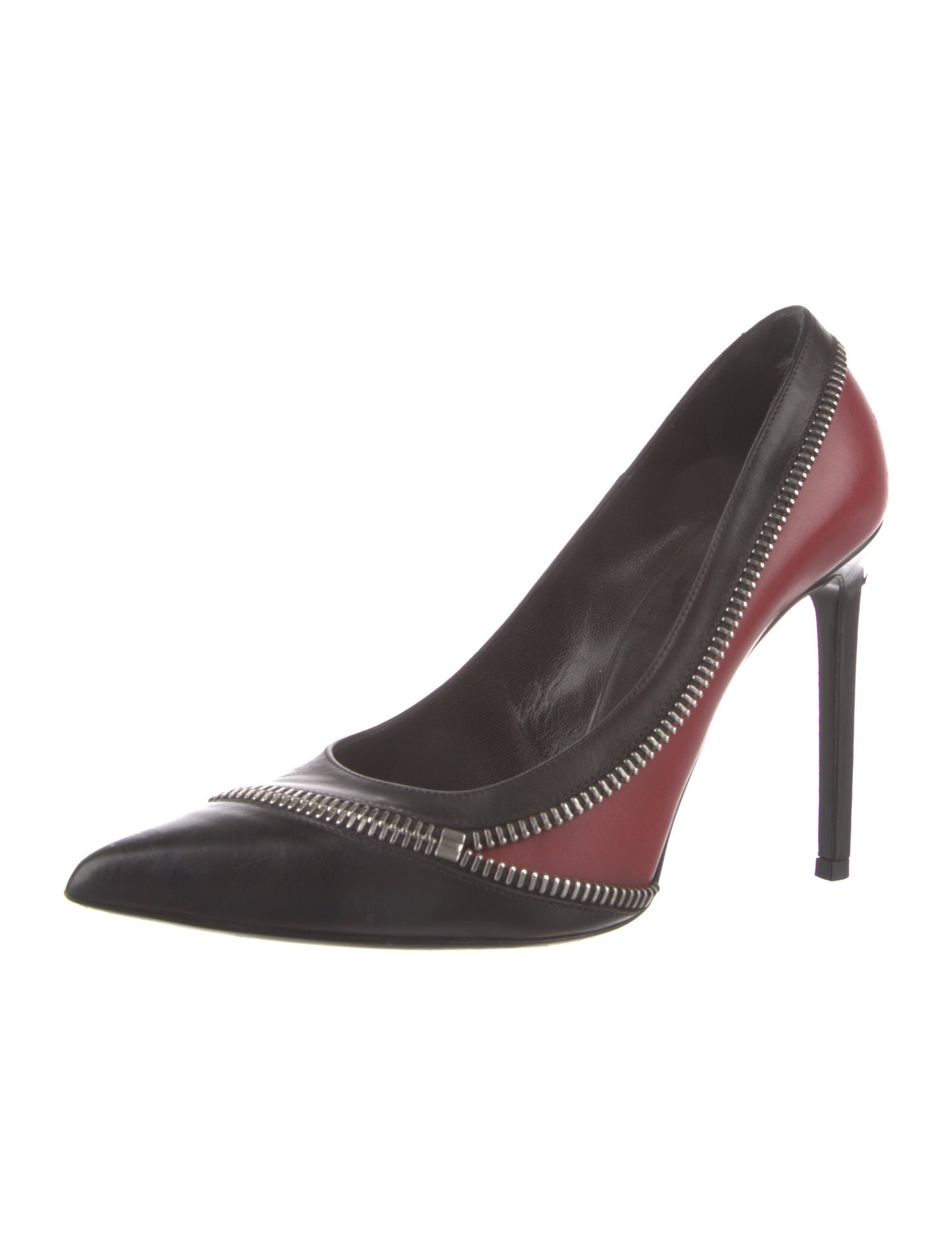 Saint Laurent Leather Colorblock Pattern Pumps