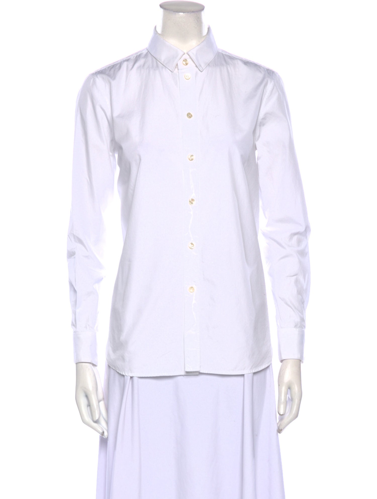 Saint Laurent Long Sleeve Button-Up Top