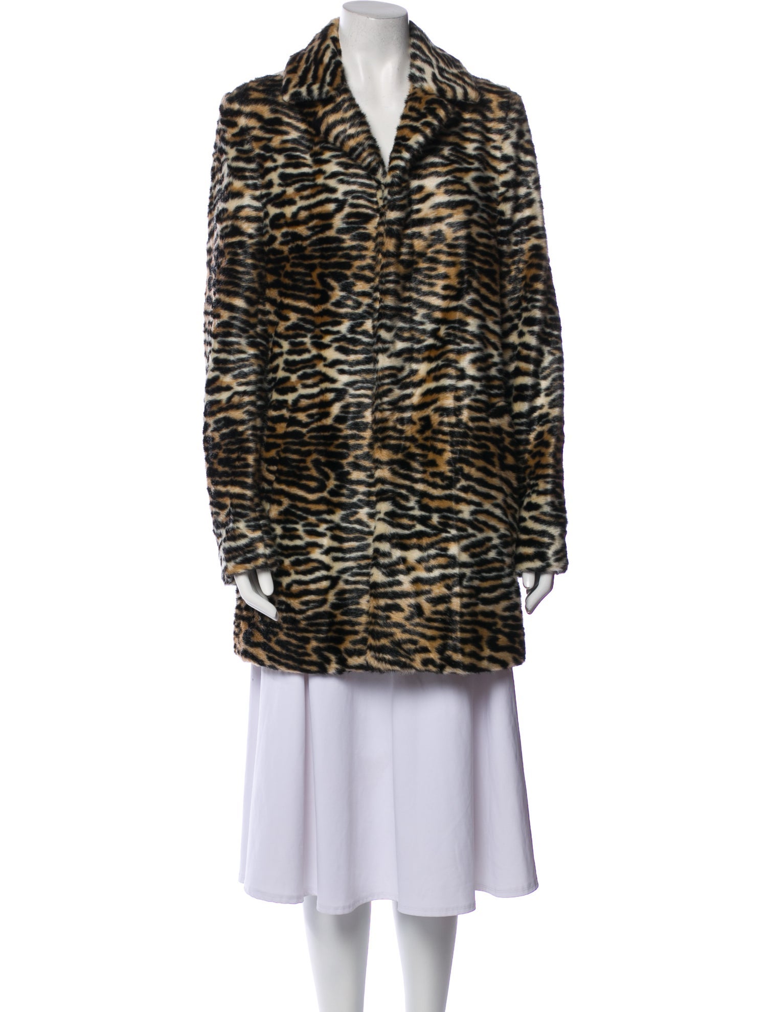 Saint Laurent Animal Print Faux Fur Coat w/ Tags