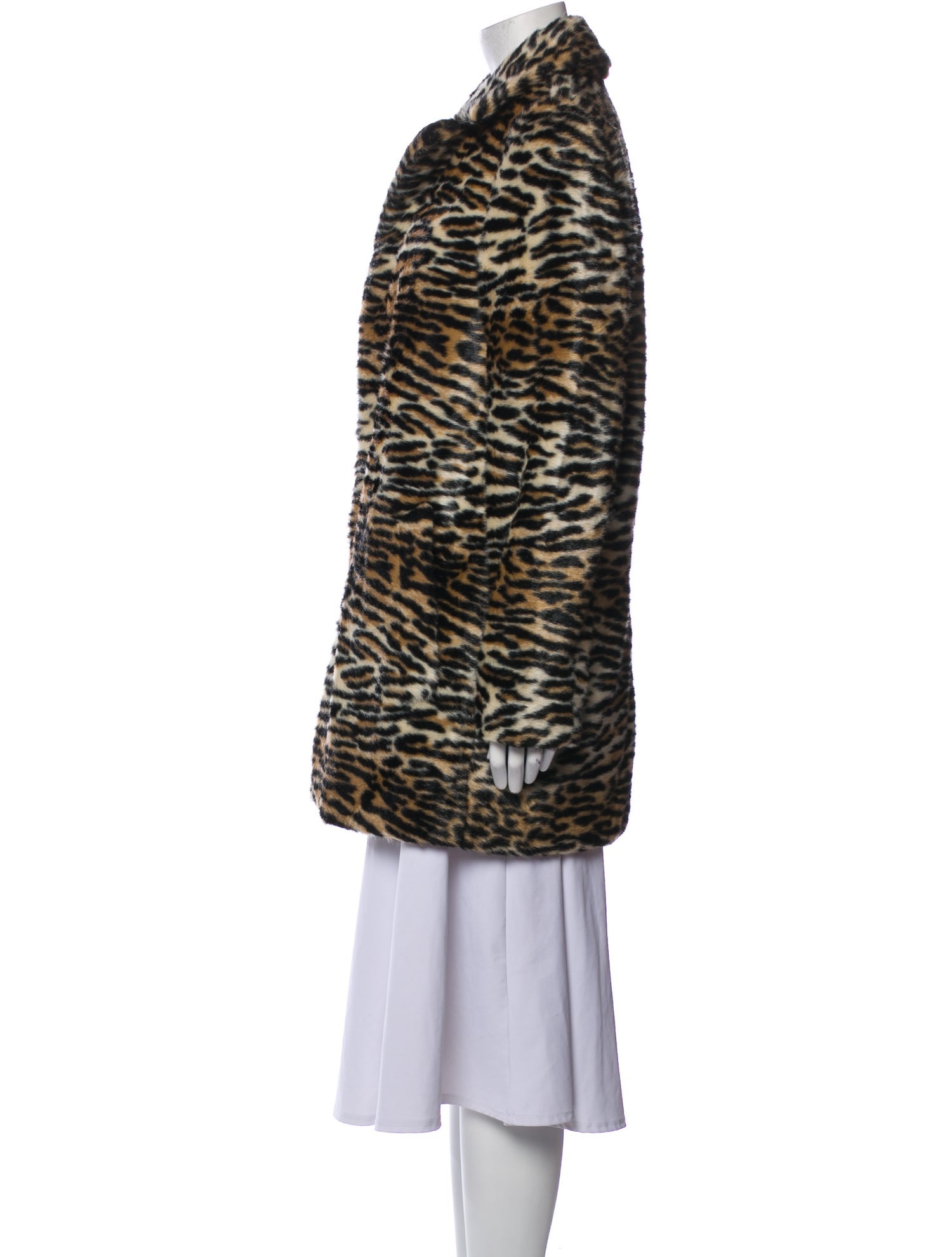 Saint Laurent Animal Print Faux Fur Coat w/ Tags